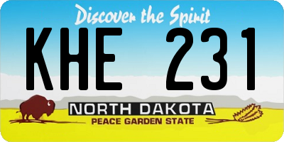 ND license plate KHE231