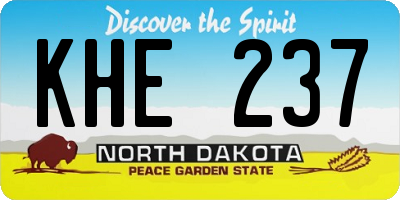 ND license plate KHE237