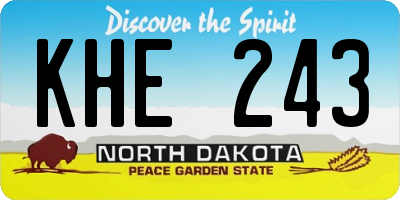 ND license plate KHE243
