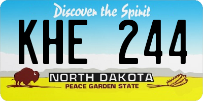 ND license plate KHE244