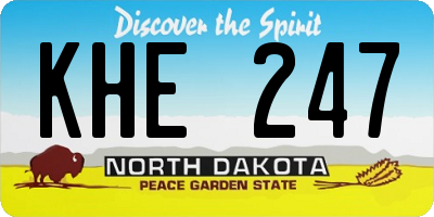 ND license plate KHE247