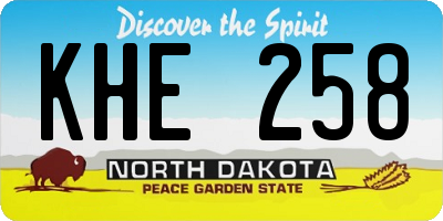 ND license plate KHE258
