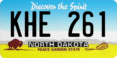 ND license plate KHE261