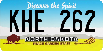 ND license plate KHE262