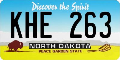 ND license plate KHE263