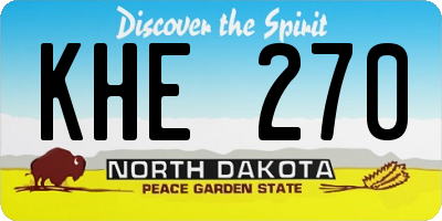ND license plate KHE270