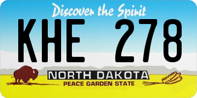 ND license plate KHE278