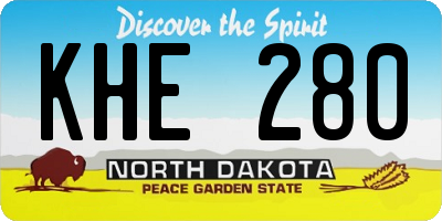 ND license plate KHE280