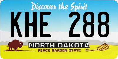 ND license plate KHE288