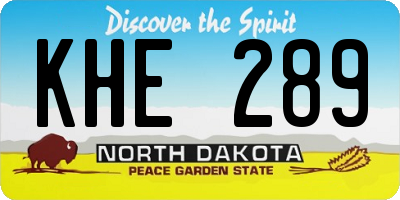 ND license plate KHE289