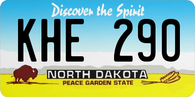 ND license plate KHE290