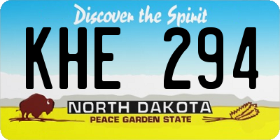 ND license plate KHE294