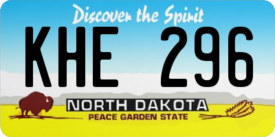 ND license plate KHE296