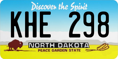 ND license plate KHE298