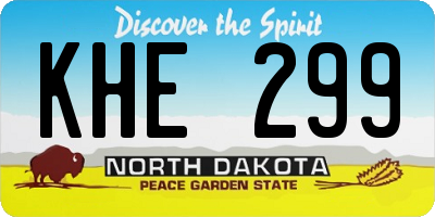 ND license plate KHE299