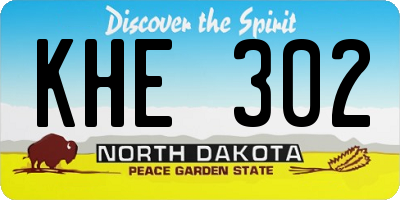ND license plate KHE302
