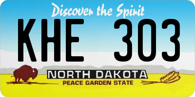 ND license plate KHE303