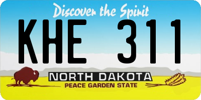 ND license plate KHE311