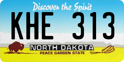 ND license plate KHE313