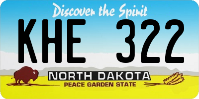 ND license plate KHE322