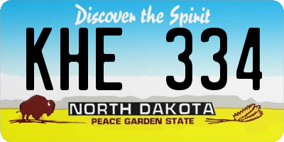 ND license plate KHE334
