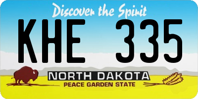 ND license plate KHE335