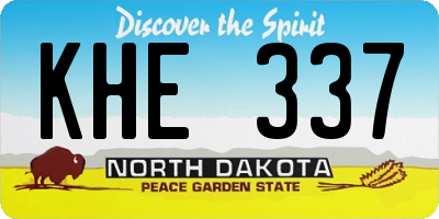 ND license plate KHE337