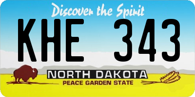 ND license plate KHE343