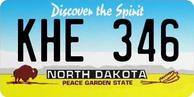 ND license plate KHE346