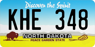 ND license plate KHE348