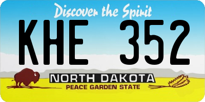 ND license plate KHE352
