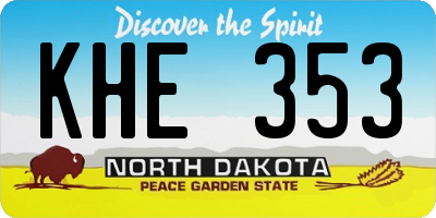 ND license plate KHE353