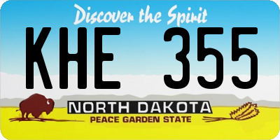 ND license plate KHE355