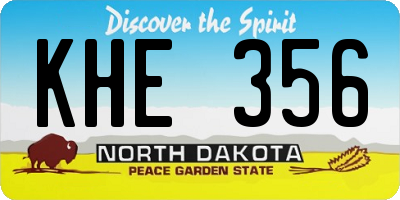 ND license plate KHE356