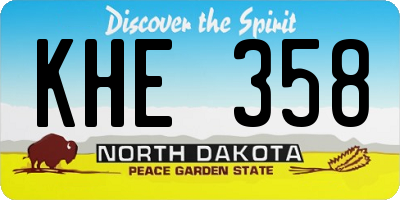 ND license plate KHE358