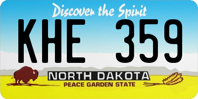 ND license plate KHE359
