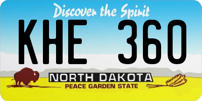 ND license plate KHE360