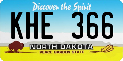ND license plate KHE366