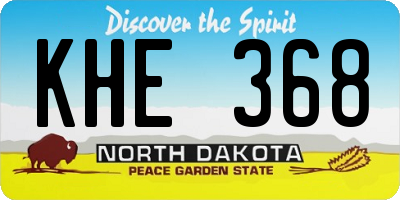 ND license plate KHE368