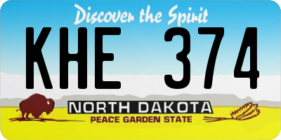 ND license plate KHE374