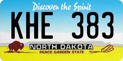 ND license plate KHE383