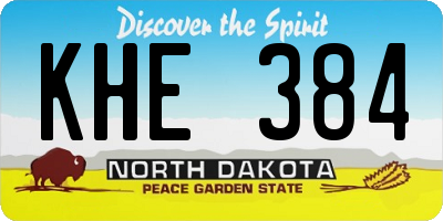 ND license plate KHE384