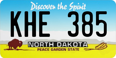 ND license plate KHE385