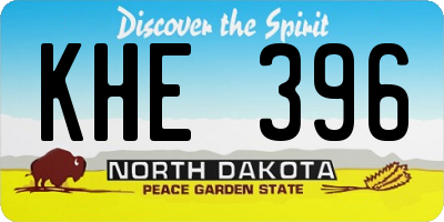 ND license plate KHE396