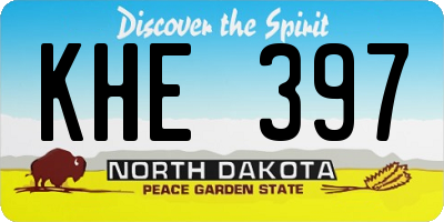 ND license plate KHE397