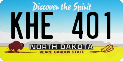 ND license plate KHE401
