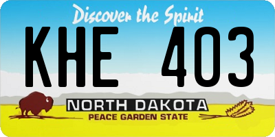 ND license plate KHE403