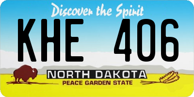 ND license plate KHE406