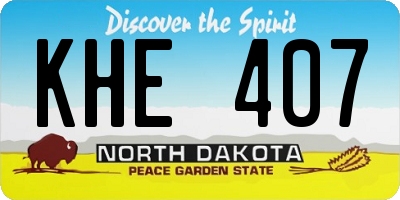 ND license plate KHE407