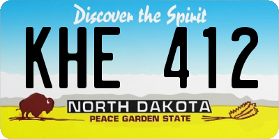 ND license plate KHE412